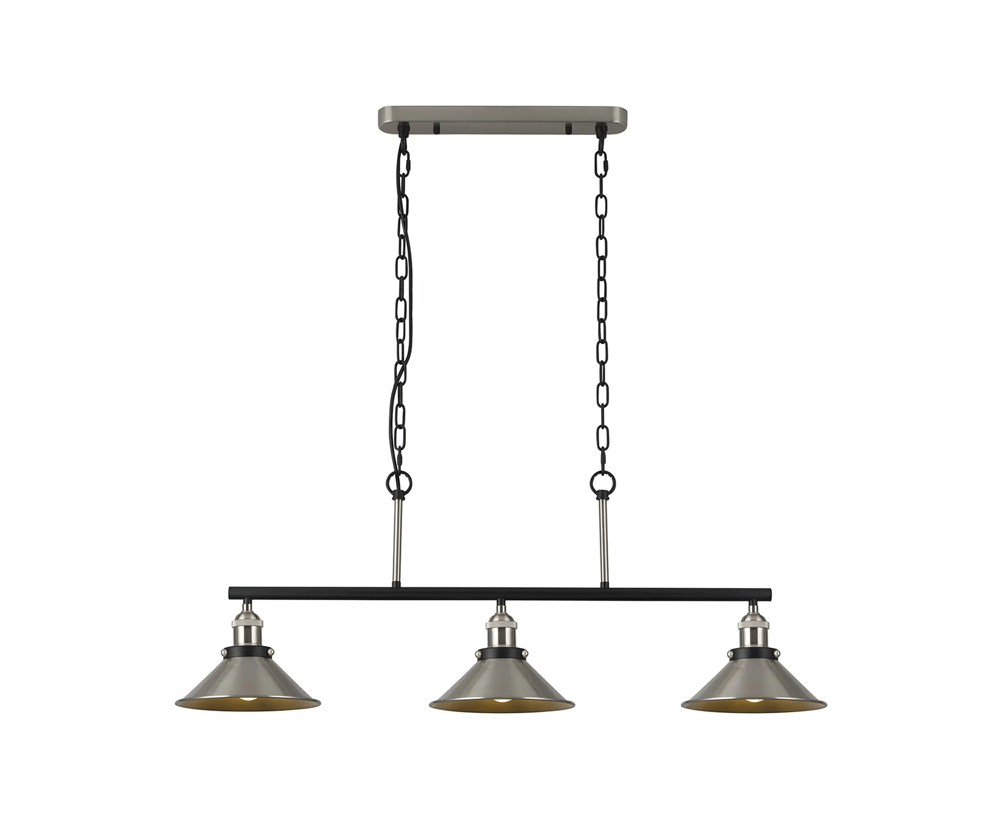 Damien-Satin Nickel Ceiling Lights Deco Linear Fittings